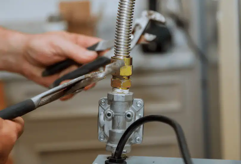 natural gas split gas line to gas worktop